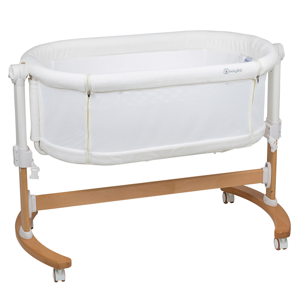 stapel influenza Overeenstemming BabyGO Co Sleeper Wieg met schommelfuntie Amila Creme - Wieg aan bed -  Aanschuifwieg | Baby & Koter