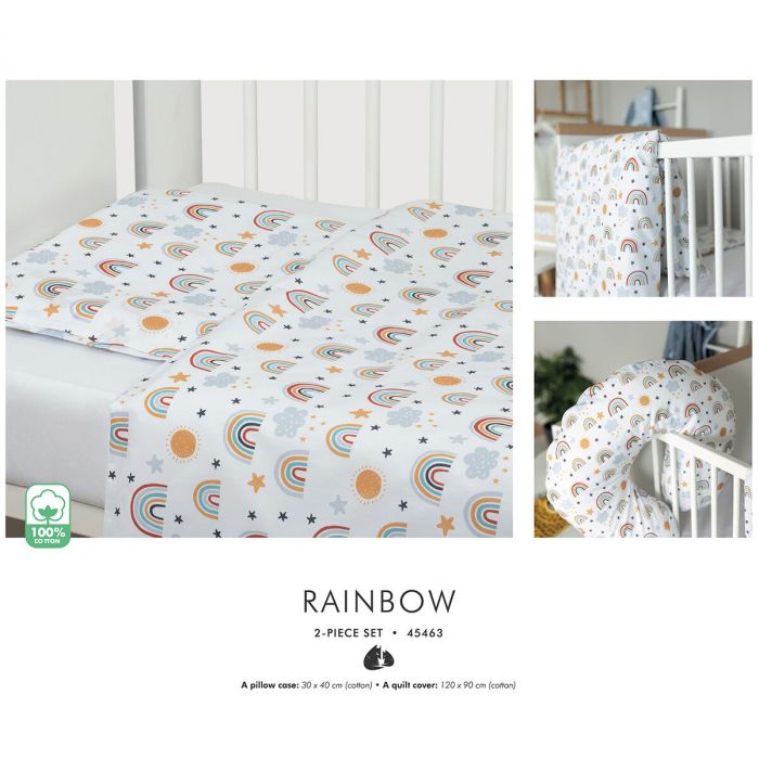 entiteit holte heroïsch Bubaba 2-delige dekbedovertrek - aankleding voor 60x120 ledikant - Rainbows  | Baby & Koter