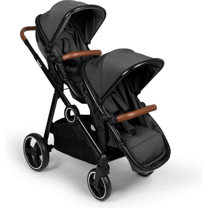 Compatibel met Beeldhouwwerk volgens Baninni Duo Kinderwagen - Tweelingwagen Luiz Grijs | Baby & Koter