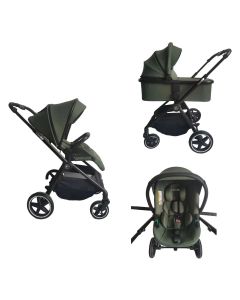 FreeON Zack - Kinderwagen - 3in1 - Wandelwagen & Reiswieg - Donkergroen  (incl. i-Size autostoel)