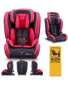 BabyGO autostoel FreeFix i-Size met isoFix Rood - voor kinderen van 76-150cm